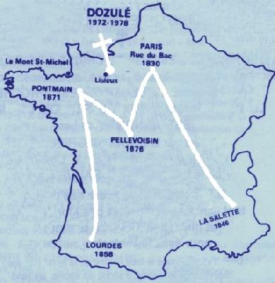 As primeiras dez aparições de Jesus à Madalena Aumont em Dozulé, na França